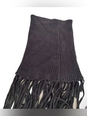 Aldo Black Fringe Scarf One Size